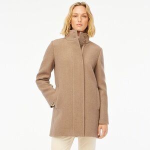 J.Crew Camel Wool Coat Womens Size 6 High Collar Classic Winter Jacket